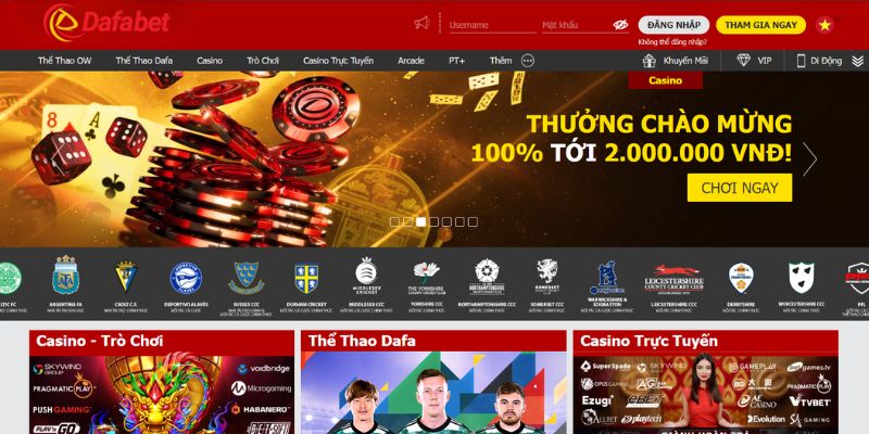 Bước 1: Truy cập web chính chủ Dafabet