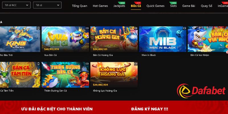 Top 3 game bắn cá Dafabet trả thưởng cao nhất 